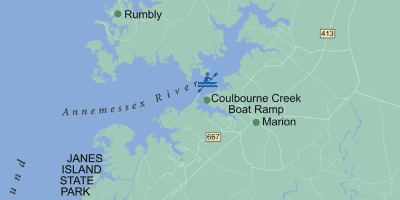 map of kayaking trail in Somerset County