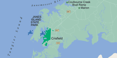 map of kayaking trail in Somerset County