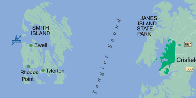 map of kayaking trail in Somerset County