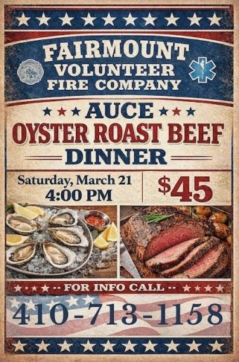 Fairmount VFC AUCE Oyster & Roast Beef Dinner