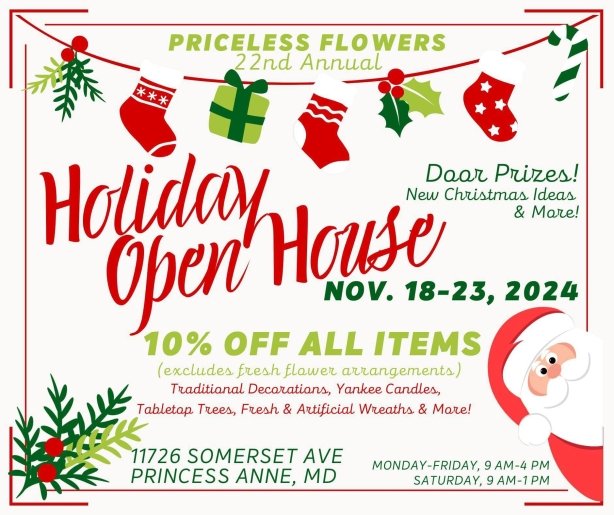 Priceless Flowers 22nd Annual Holiday Open House