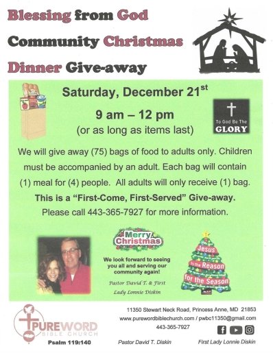 Community Christmas Dinner Give-Away