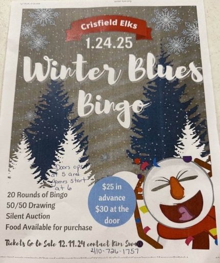 Crisfield Elks Lodge 1044 Winter Blues Bingo