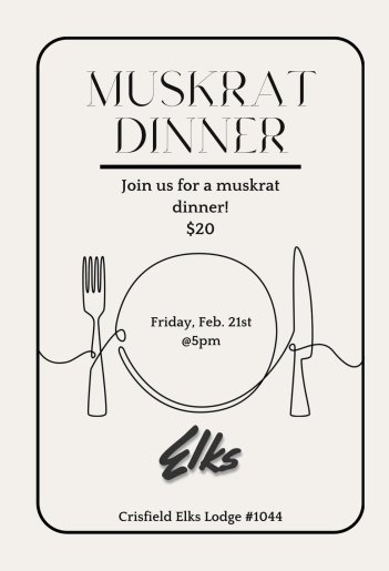 Muskrat Dinner