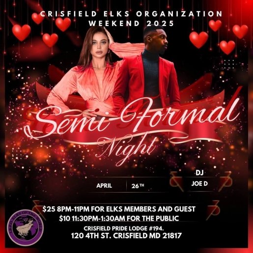 Crisfield Pride Lodge Semi-Formal Night