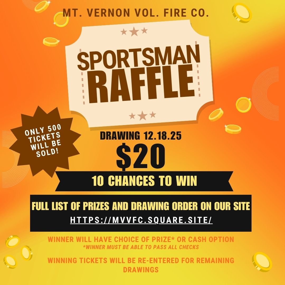 Vryce Raffle Mt. Vernon VFC Sportsman Raffle