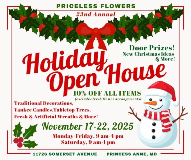 Priceless Flowers Holiday Open House