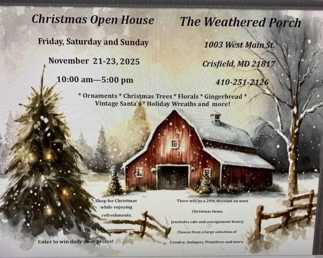 Weathered Porch Christmas Open House