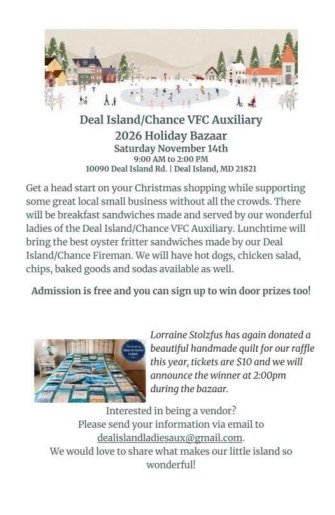 Deal Island/ Chance Auxiliary Holiday Bazaar