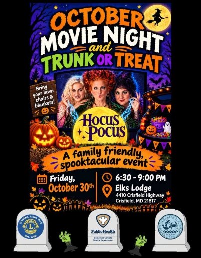October Movie Night Trunk or Treat