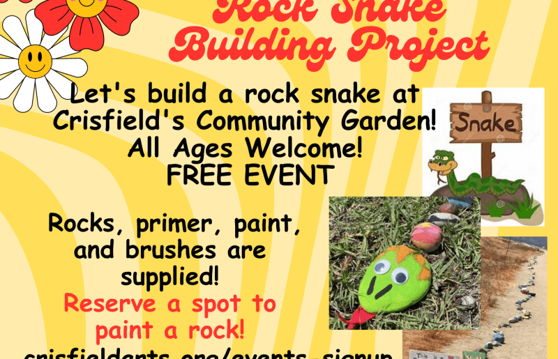 Crisfield Community Garden Rock Snake Building Project