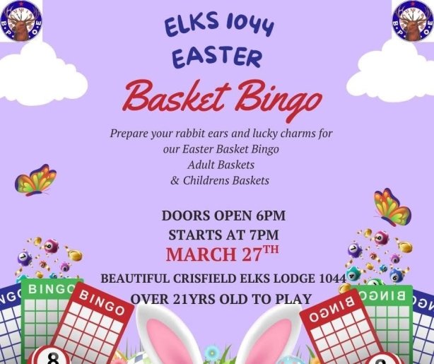 Crisfield Elks Lodge #1044 Basket Bingo