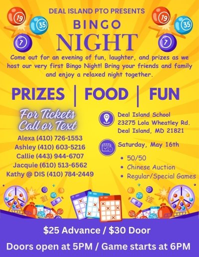 Deal Island PTO Bingo Night