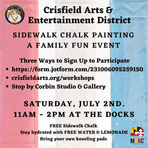 Crisfield Sidewalk Art Painting at the Dock