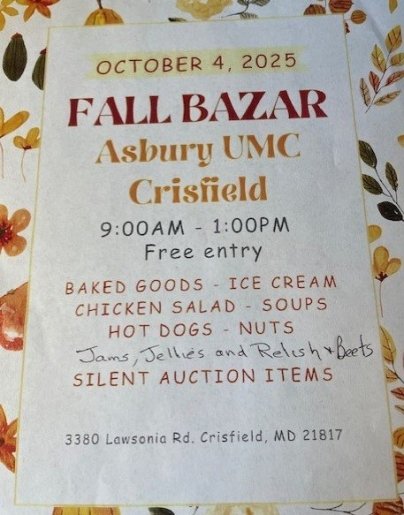 Asbury UMC Fall Bazaar